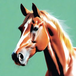 A stunning coloured illustration of a horse's face