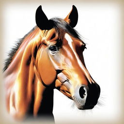 A stunning coloured illustration of a horse's face