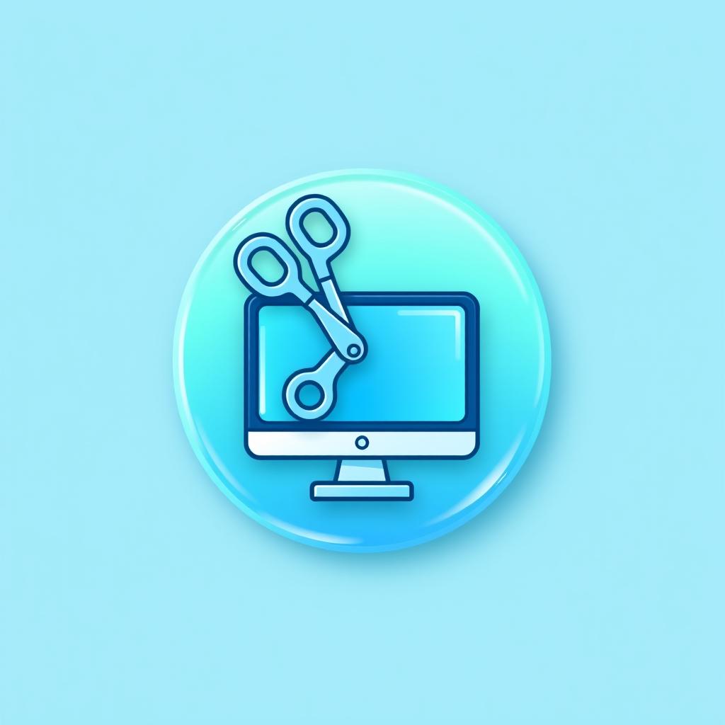 An iconic and modern design for a stream deck button representing the Snipping Tool