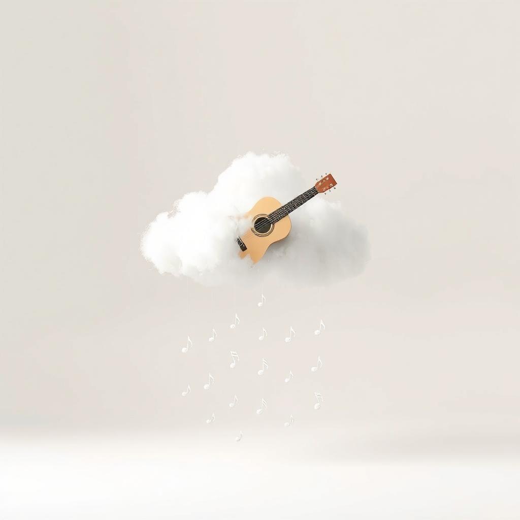 A minimalist scene depicting a tranquil, uncluttered environment