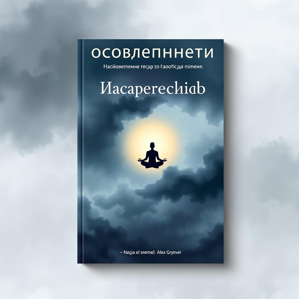 A4 book cover (210x297 mm, vertical) featuring a serene minimalist design with a chaotic yet harmonious background