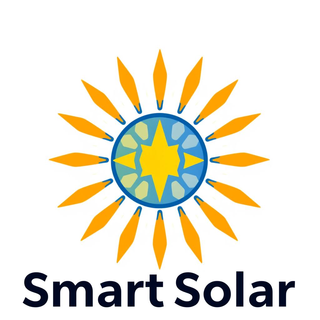 A sleek and modern logo design for a company named 'Smart Solar'
