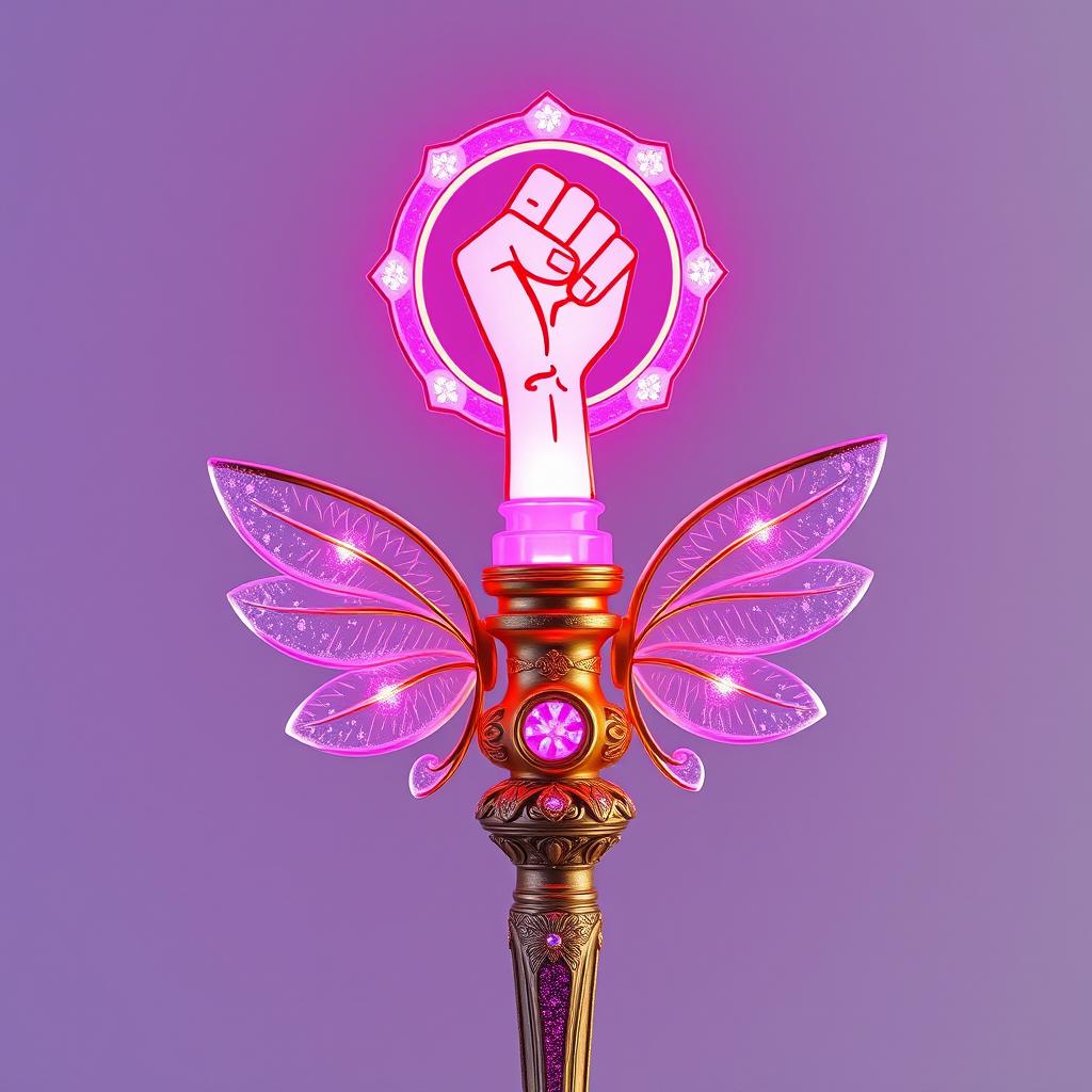 A beautifully designed feminist themed lightstick inspired by fantasy elements