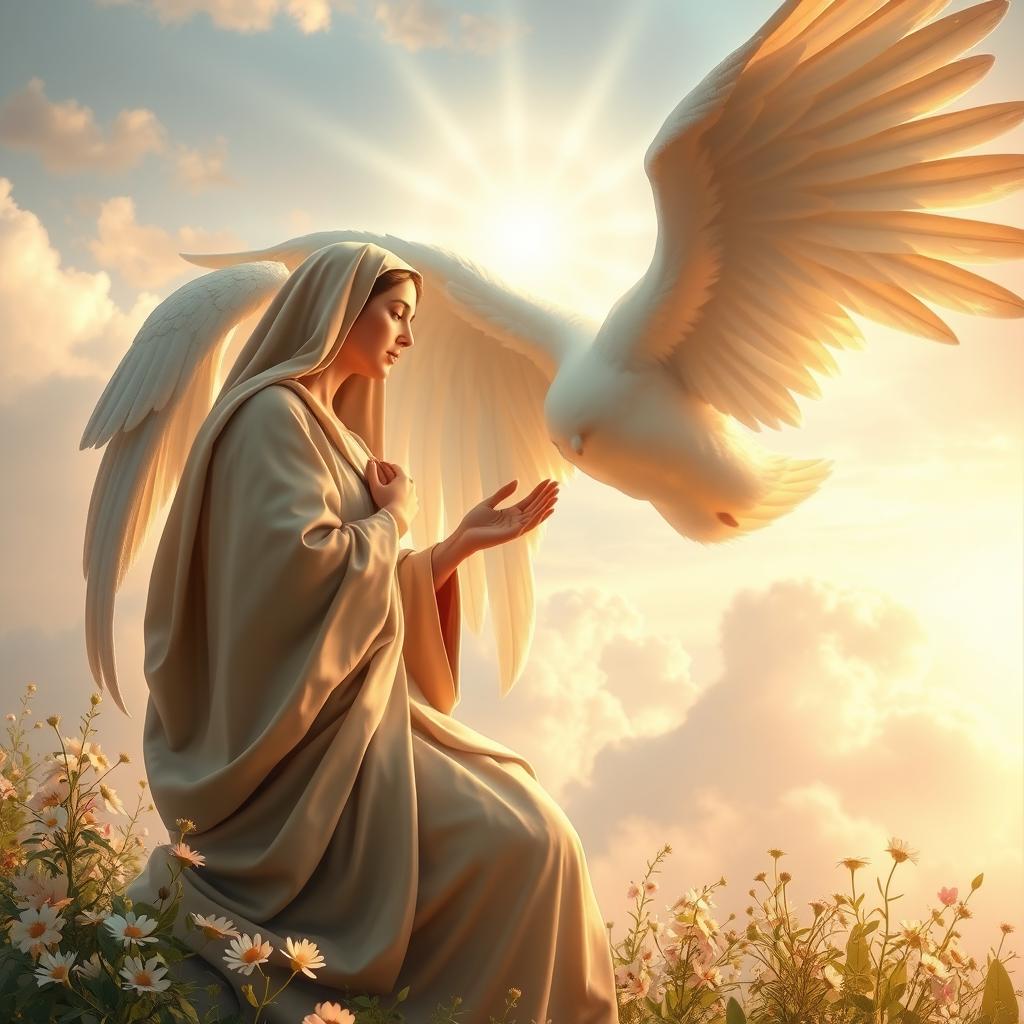 The Annunciation of the Virgin Mary, depicting the angel Gabriel appearing to Mary in a serene, heavenly setting