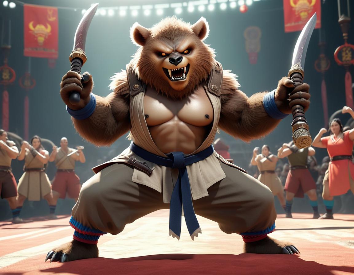 Female bugbear long arms and nunchucks