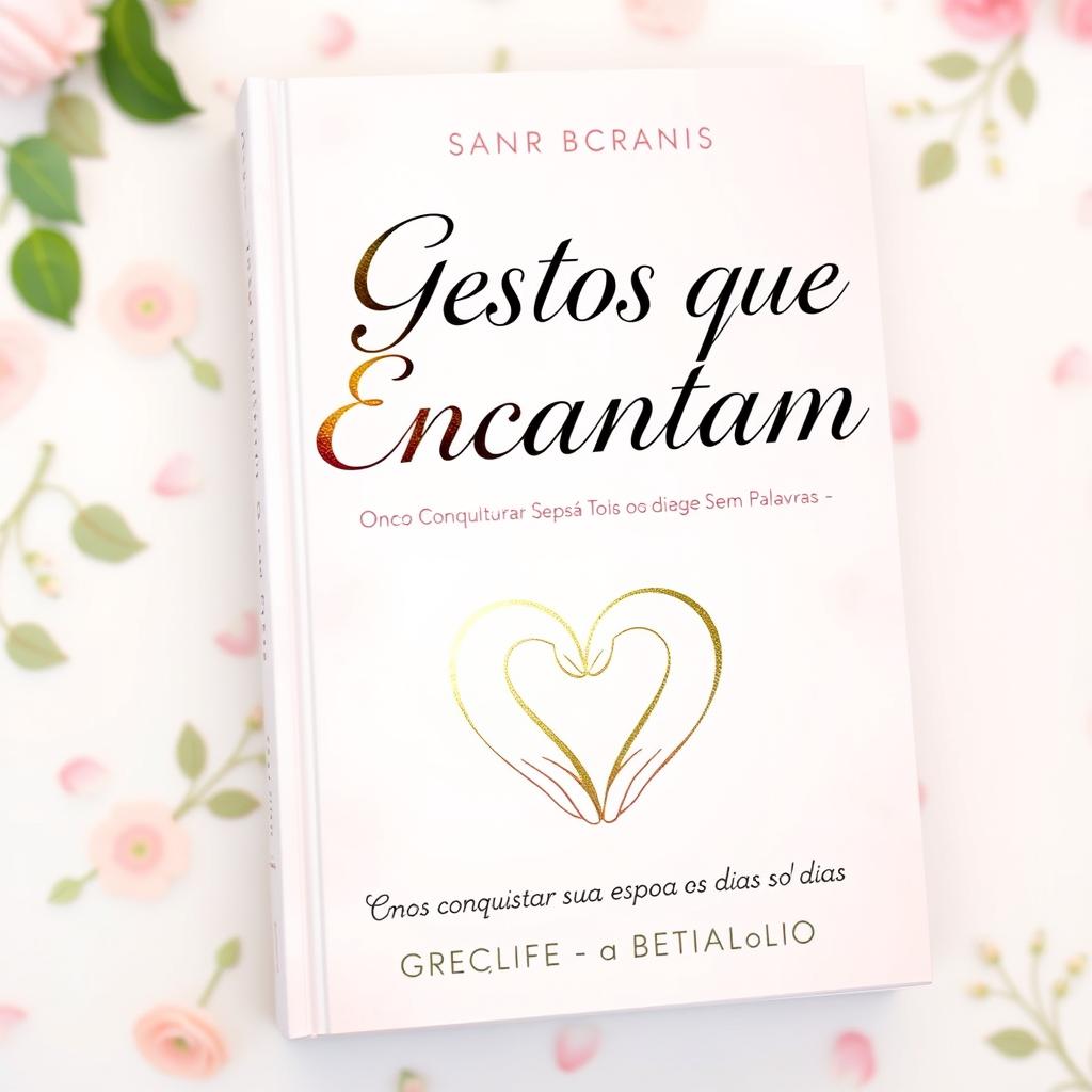 A beautifully designed book cover for 'Gestos que Encantam - Como Conquistar Sua Esposa Todos os Dias Sem Palavras'