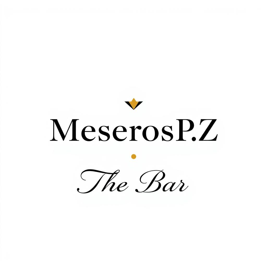 A stylish and modern design featuring the phrase 'Meseros P