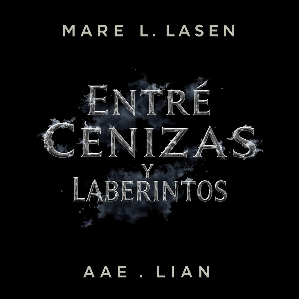 Book cover design for 'Entre Cenizas y Laberintos' in Spanish, featuring the title in a strong, impactful typography