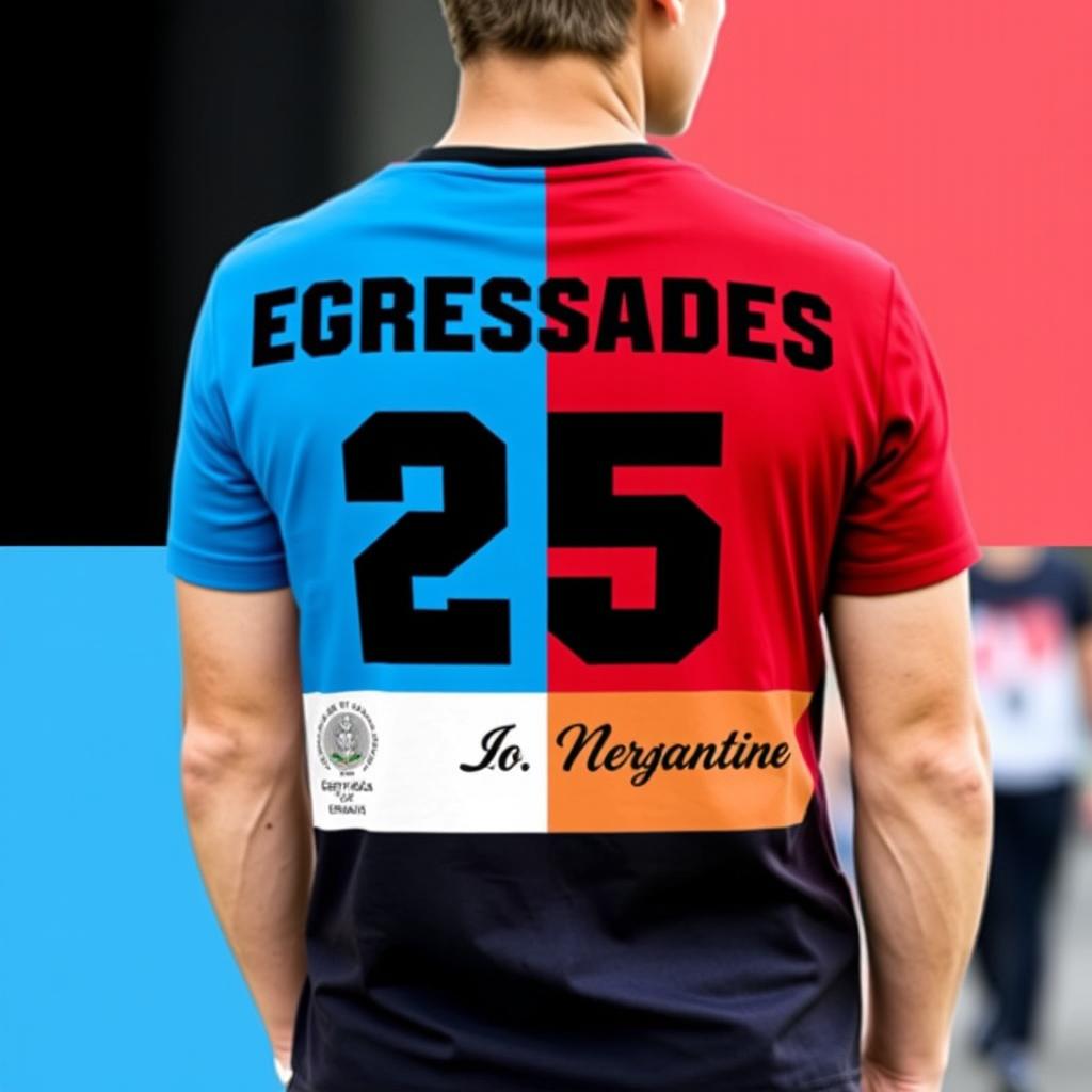 A stylish t-shirt featuring the flags of Argentina and Germany prominently displayed