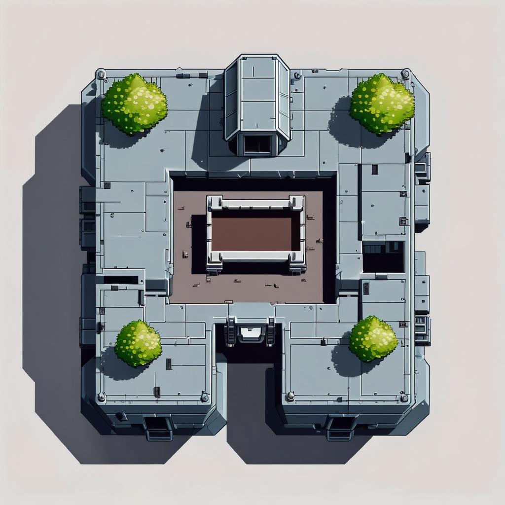 pixel art style mountains top down view
