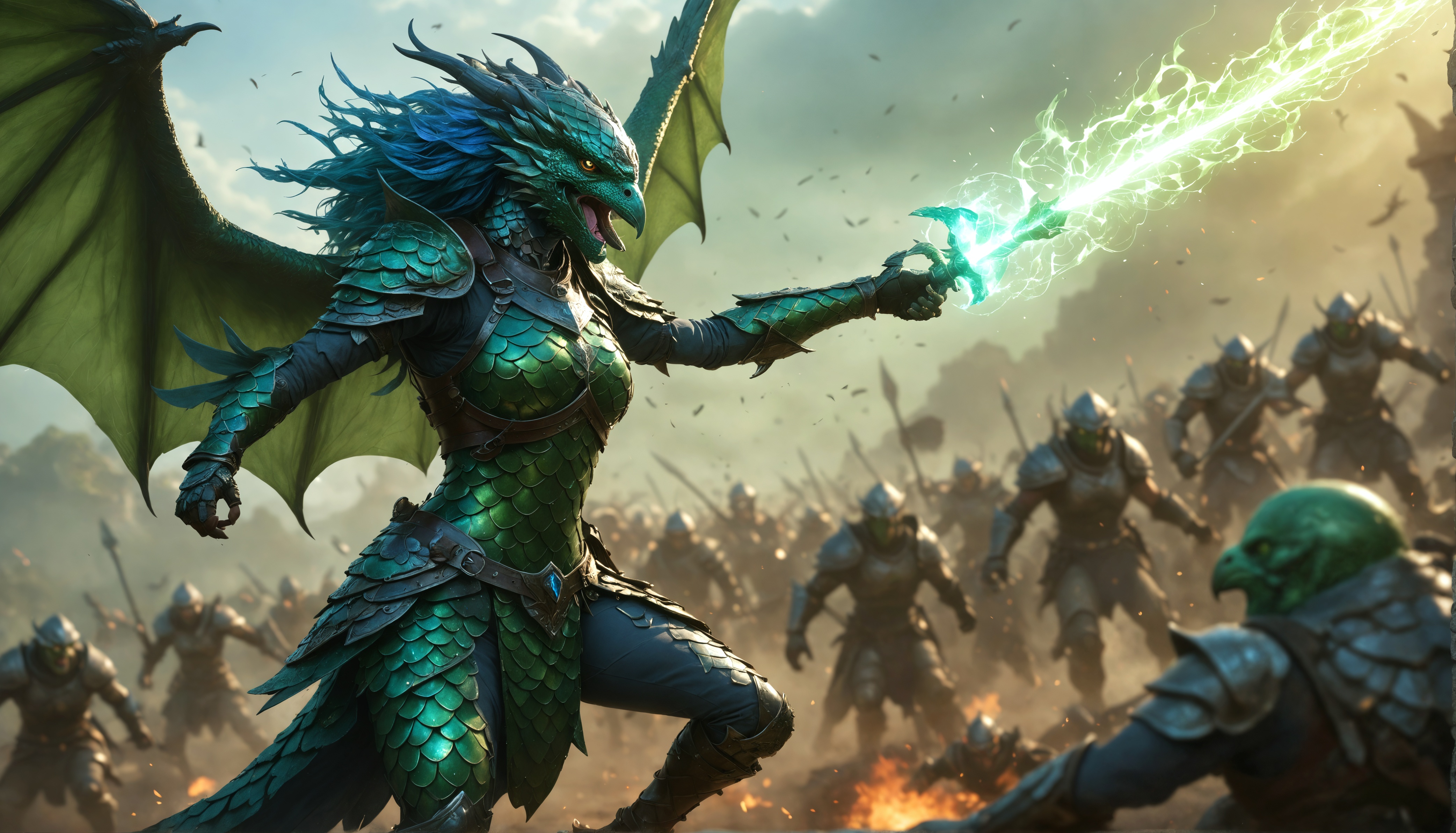 Epic Showdown: Warrior vs. Dragon