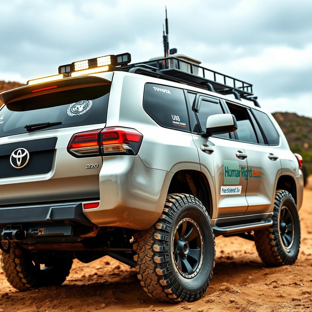 A 2020 Toyota Land Cruiser, showcasing its rugged and powerful design