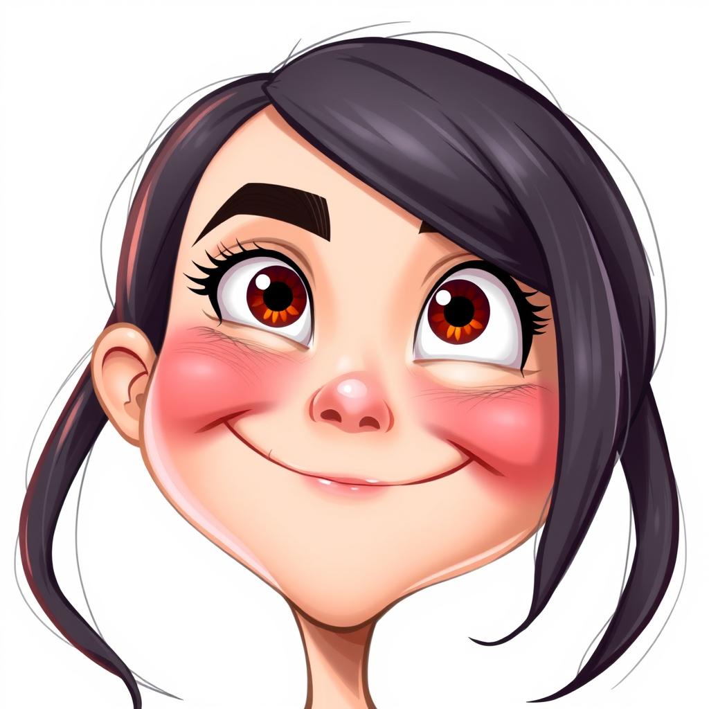 An artistic interpretation of a character's face with exaggerated features, focusing on the eyebrows