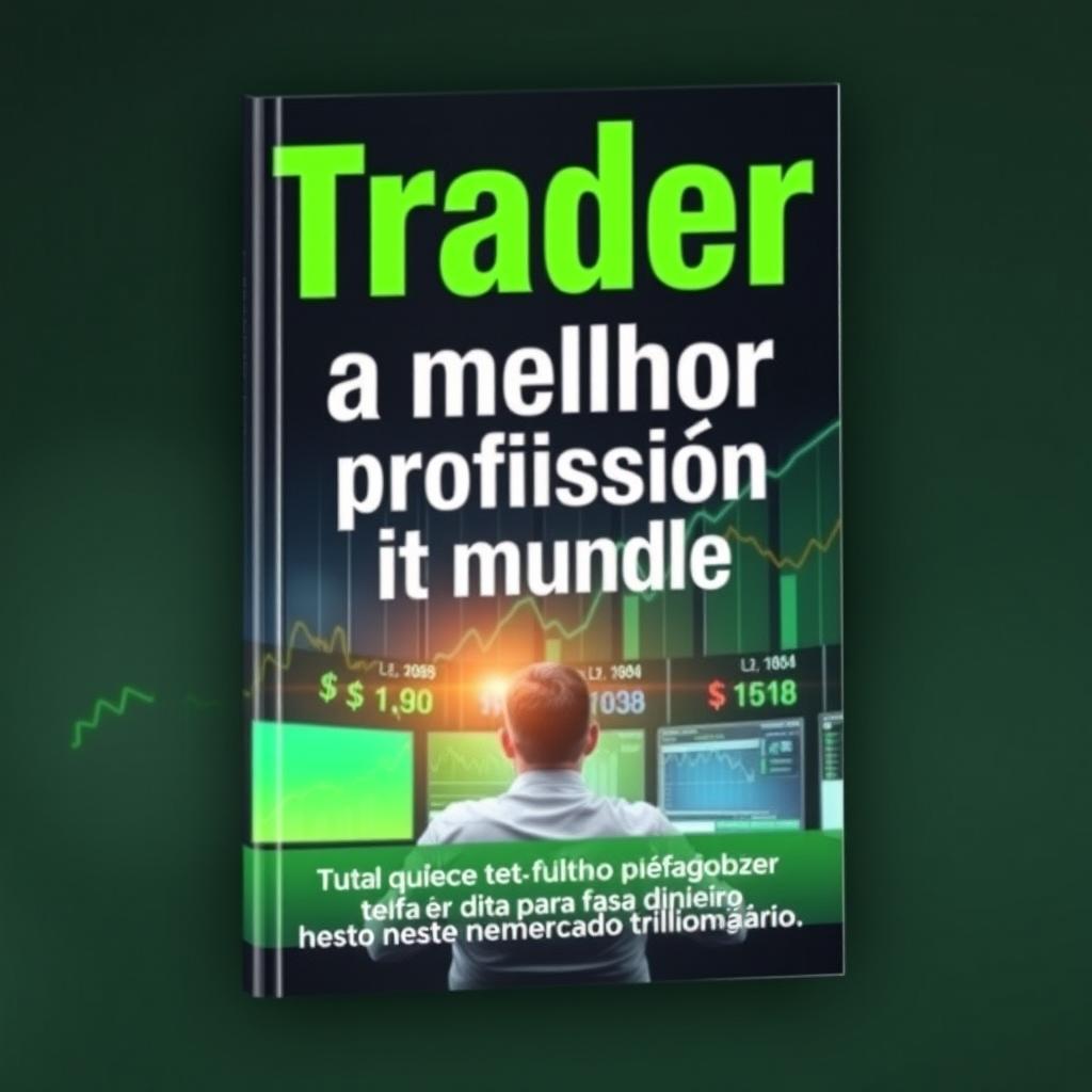 A captivating book cover for 'Trader a melhor profissão do mundo', featuring a bold title prominently displayed in an engaging font