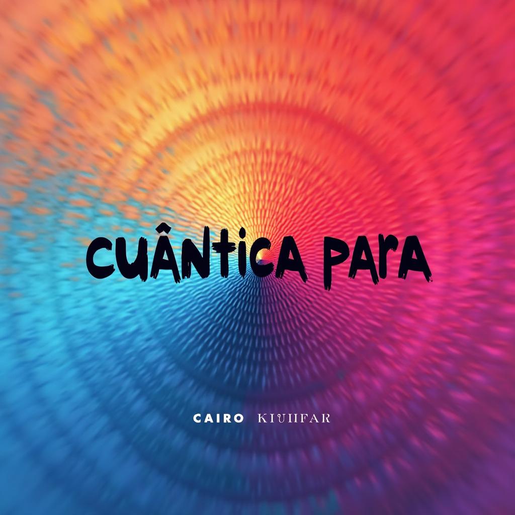 A realistic clickbait thumbnail featuring the title 'cuántica para' prominently centered and bold