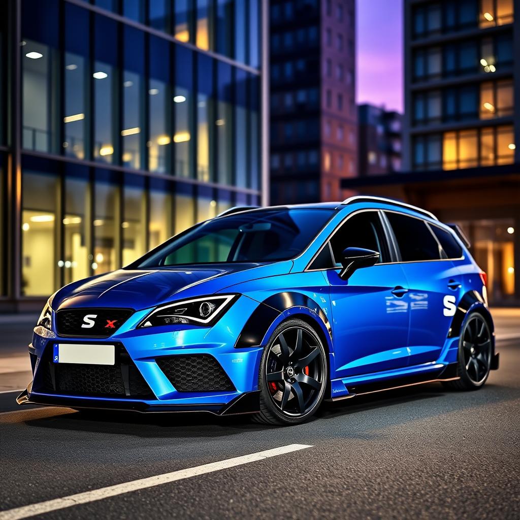 A SEAT Altea XL with an aggressive body kit, showcasing a sleek and sporty design