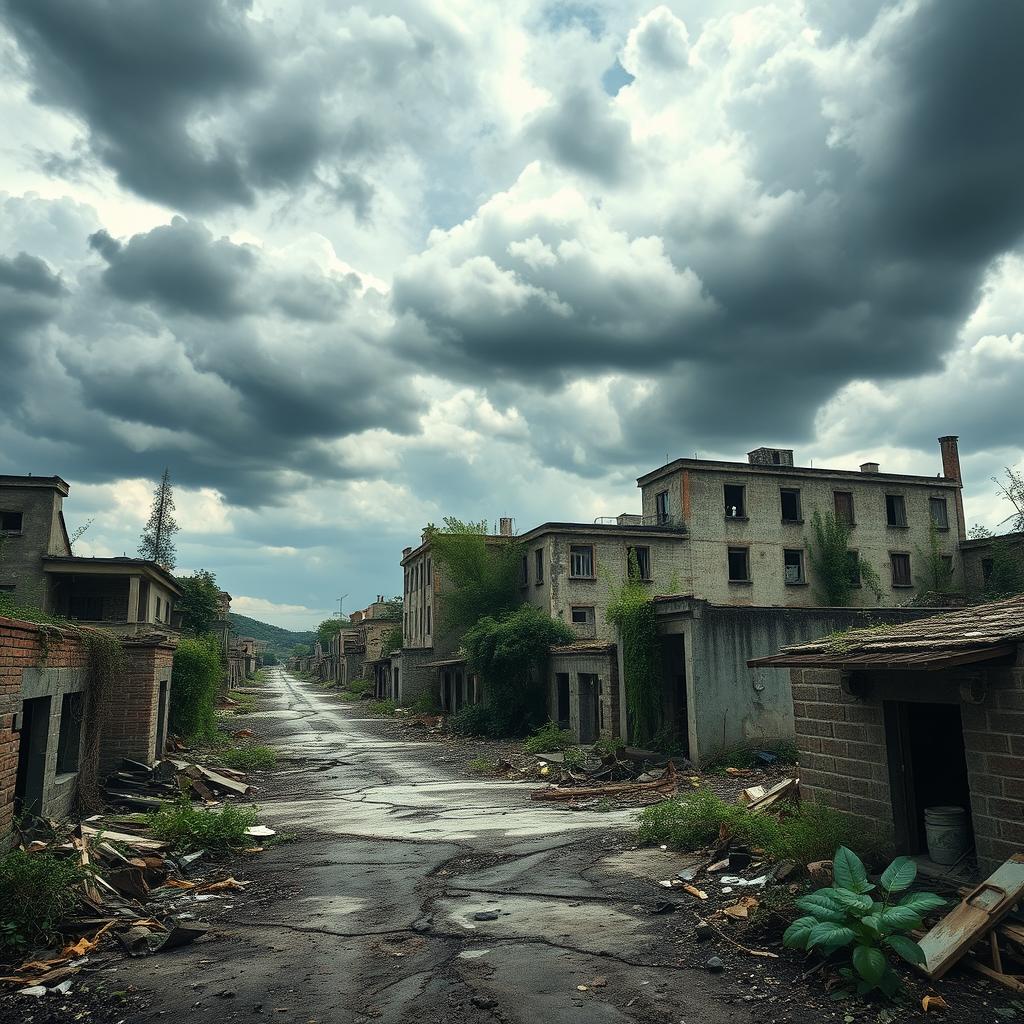 A visually striking scene depicting the concept of apocalypse through the lens of destruction theory, rendered in stunning photographic quality