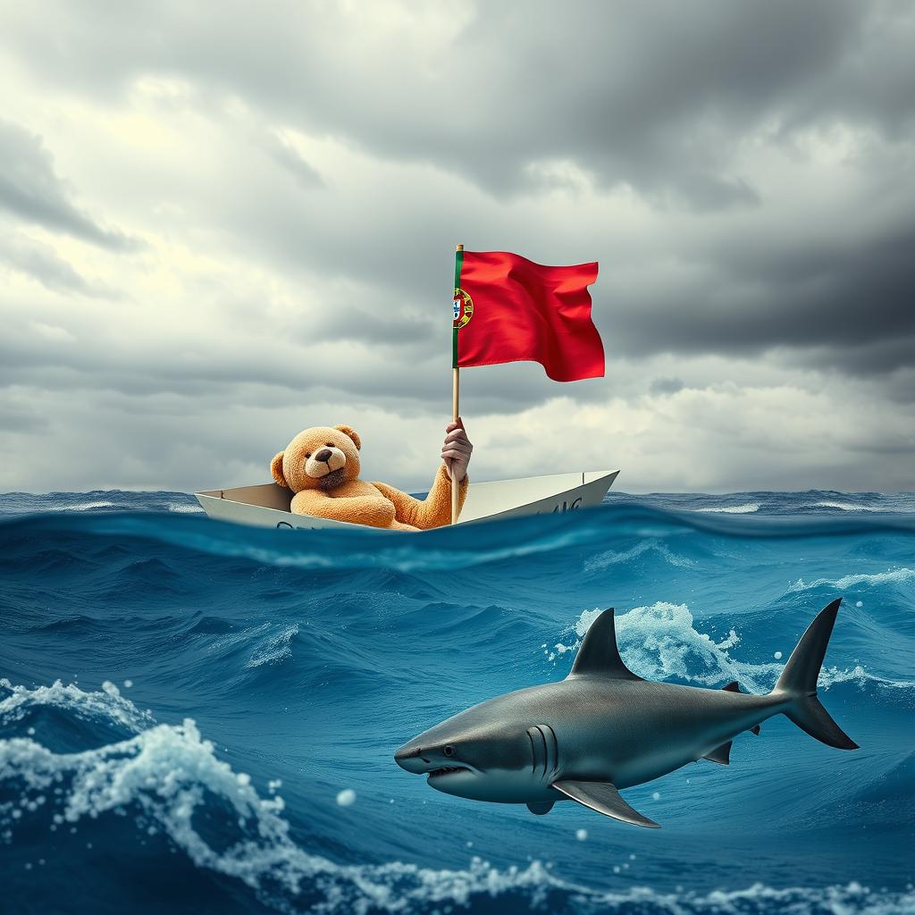 A poignant photo montage depicting a cloudy and sad day with many gray clouds in the sky