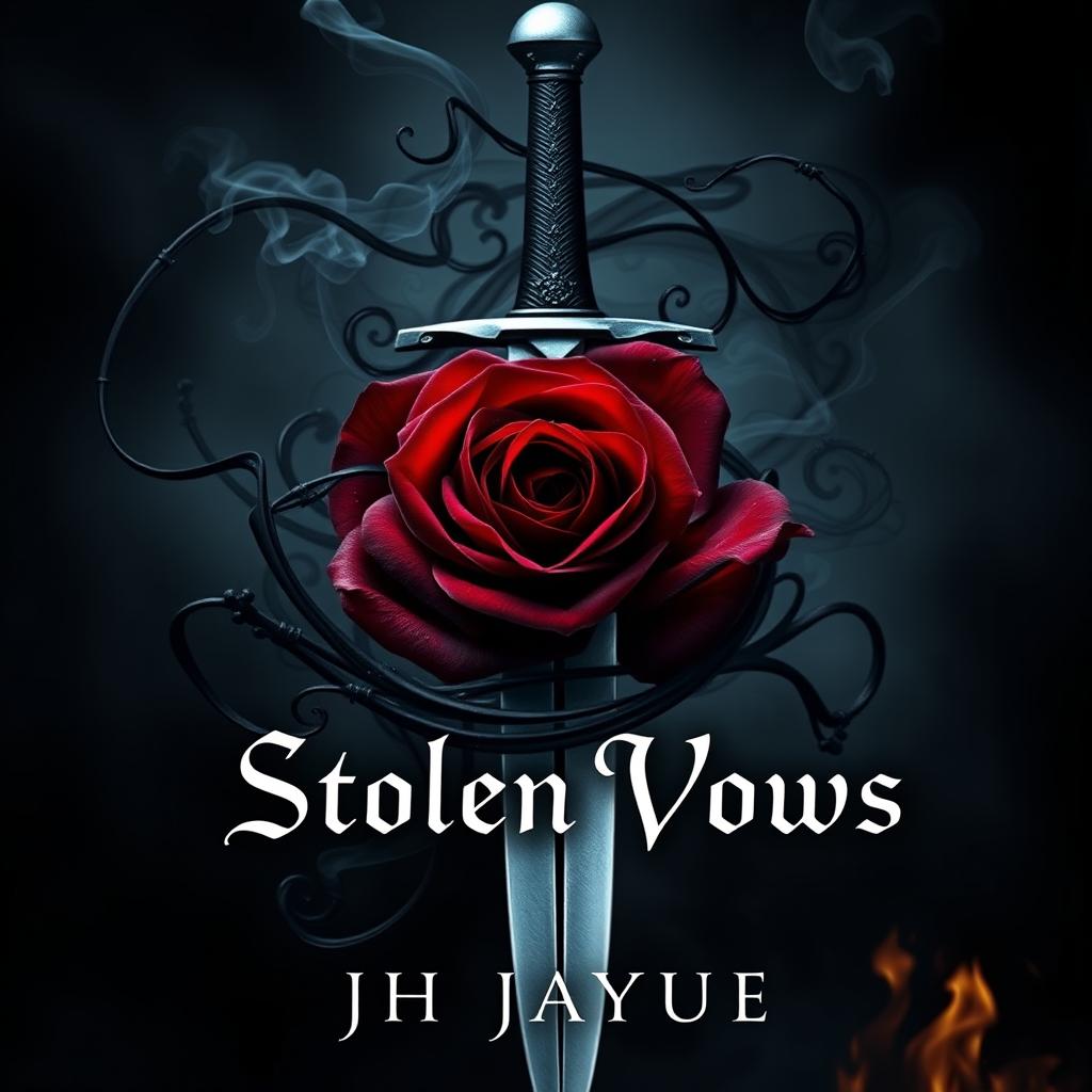A captivating dark fantasy book cover for 'Stolen Vows' by JH Jayue