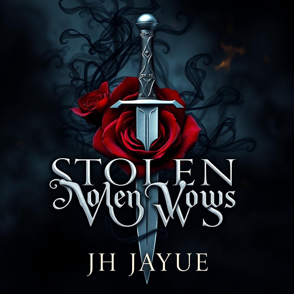 An intriguing dark fantasy book cover for 'Stolen Vows' by JH Jayue