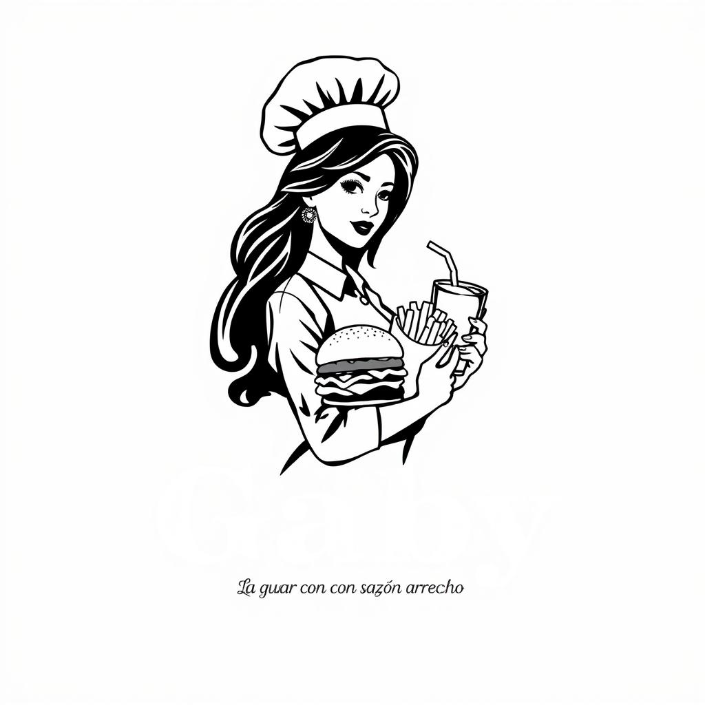 A vectorized black-and-white minimalist vintage logo featuring the word 'Gaby