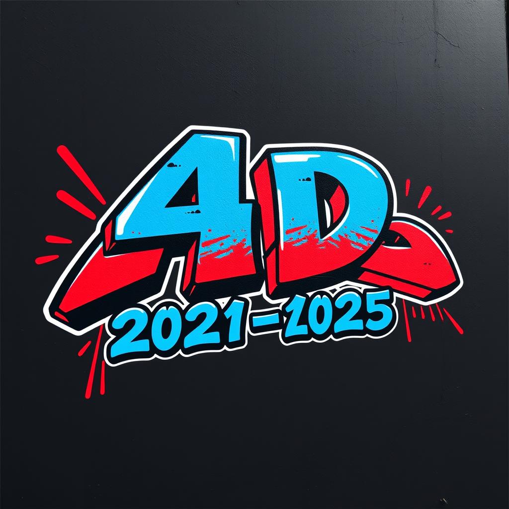 A vibrant street art graphic featuring the text '4