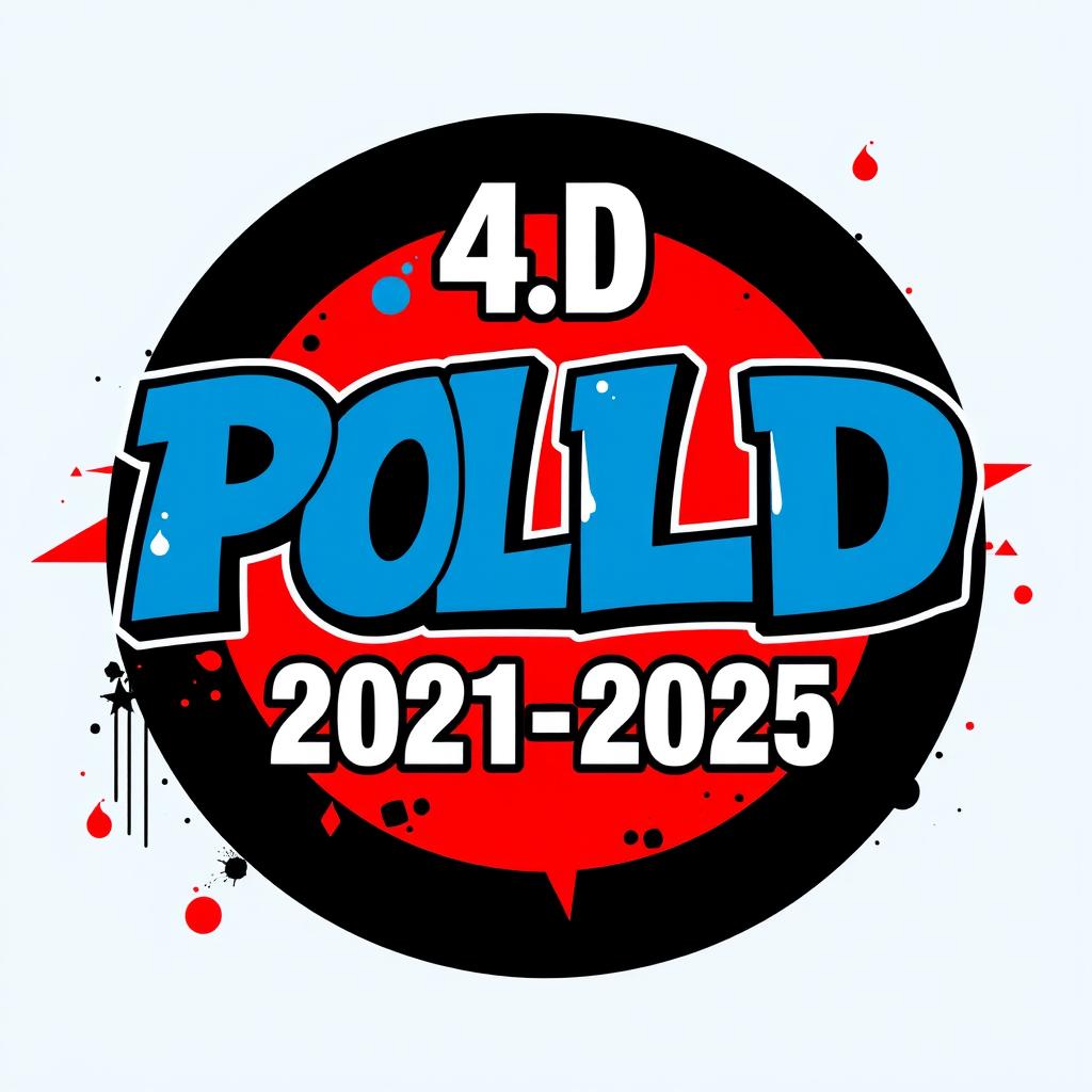 A bold and simple round graffiti style design featuring the text '4