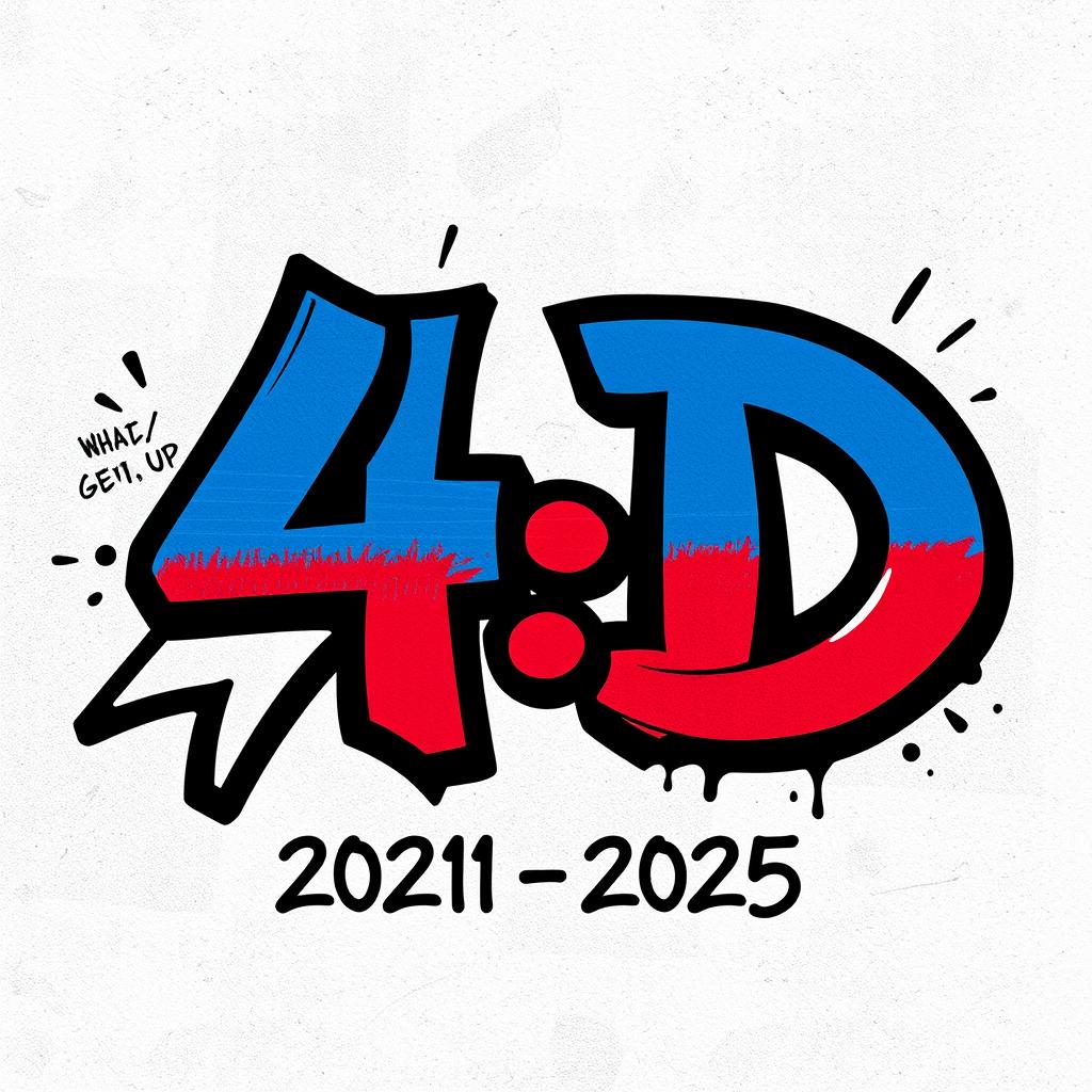 An artistic representation featuring the text '4
