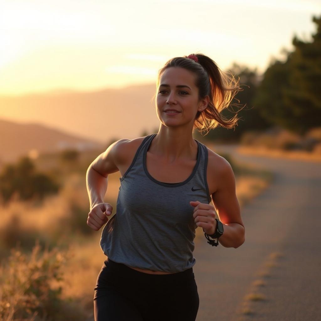 A person running at sunrise, embodying discipline and self-care