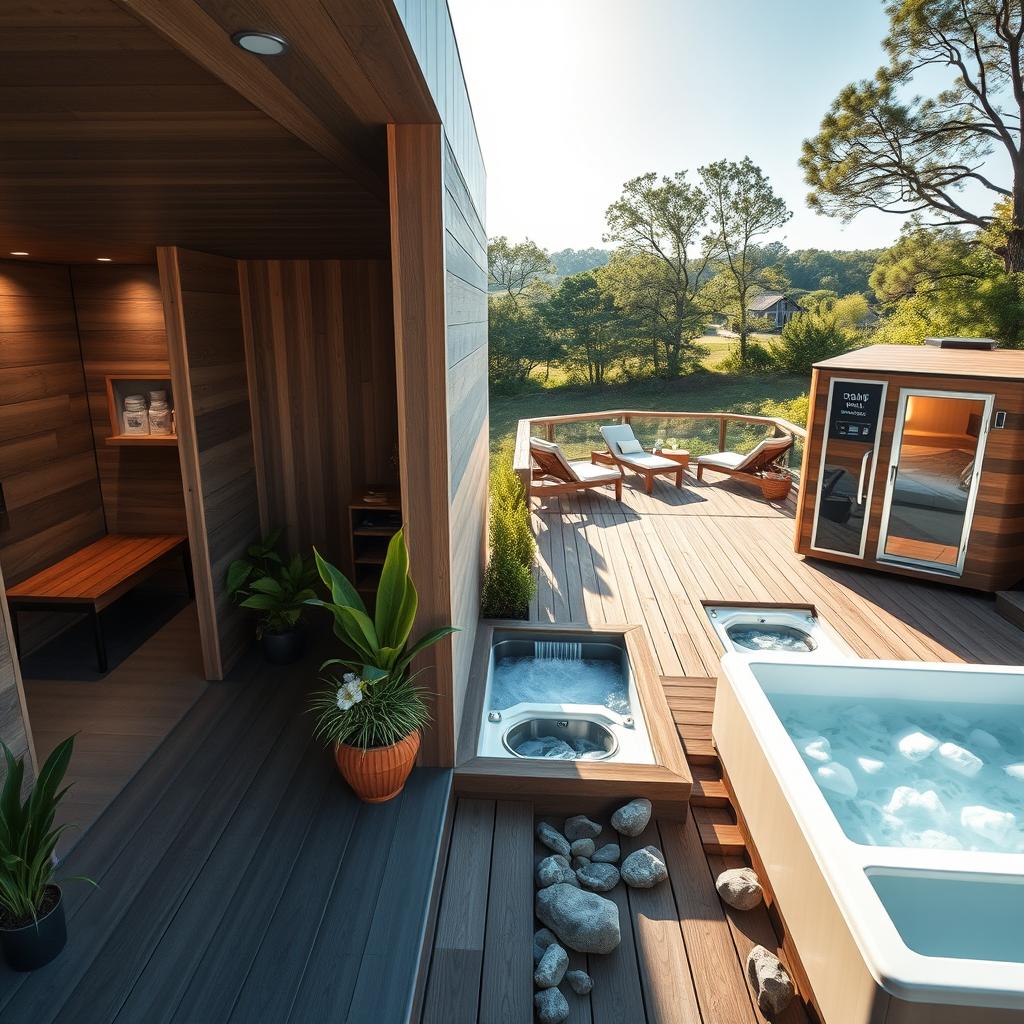 An outdoor recovery center designed for relaxation and wellness