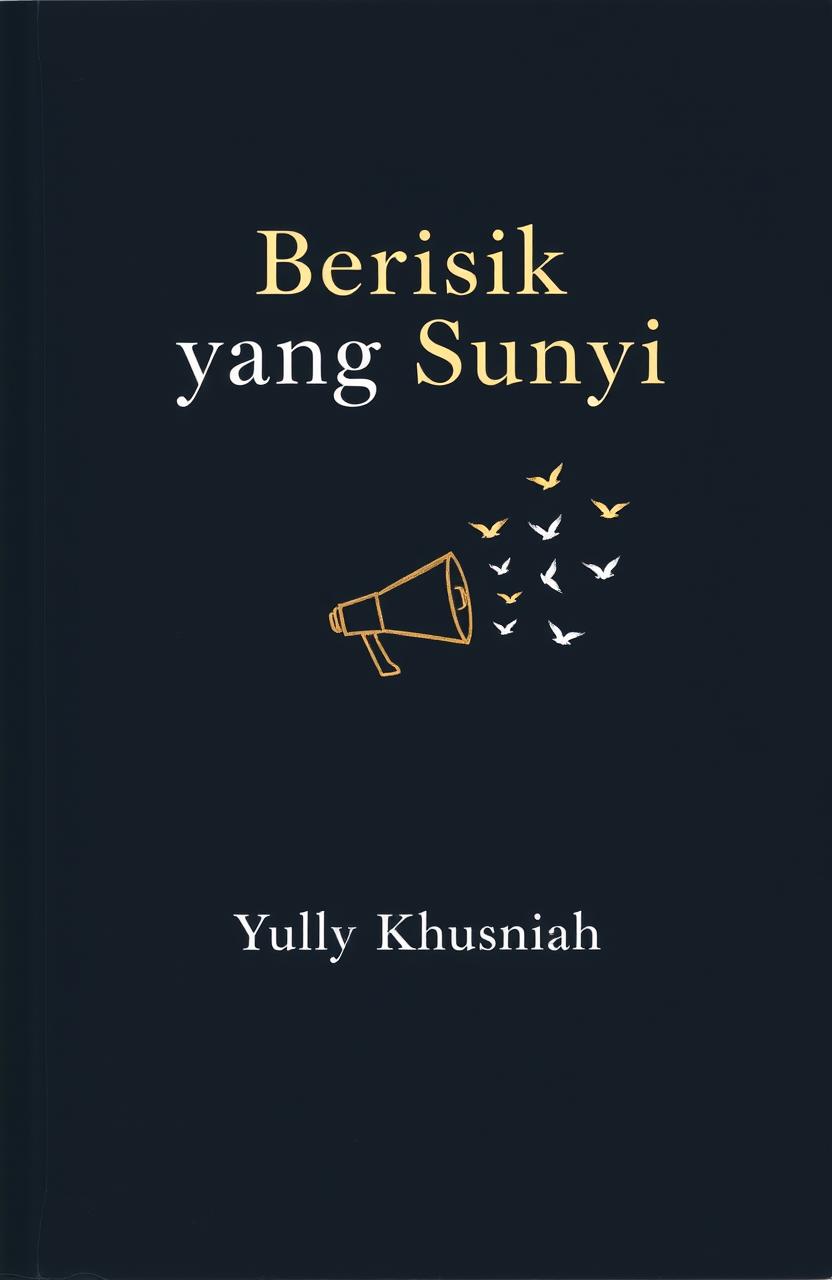 A minimalist book cover featuring a dark, muted background in either black or deep blue