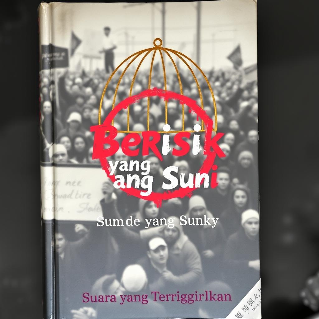 A gritty, urban-style book cover featuring a blurred photograph of a crowded protest in the background, rendered in black-and-white or sepia tone
