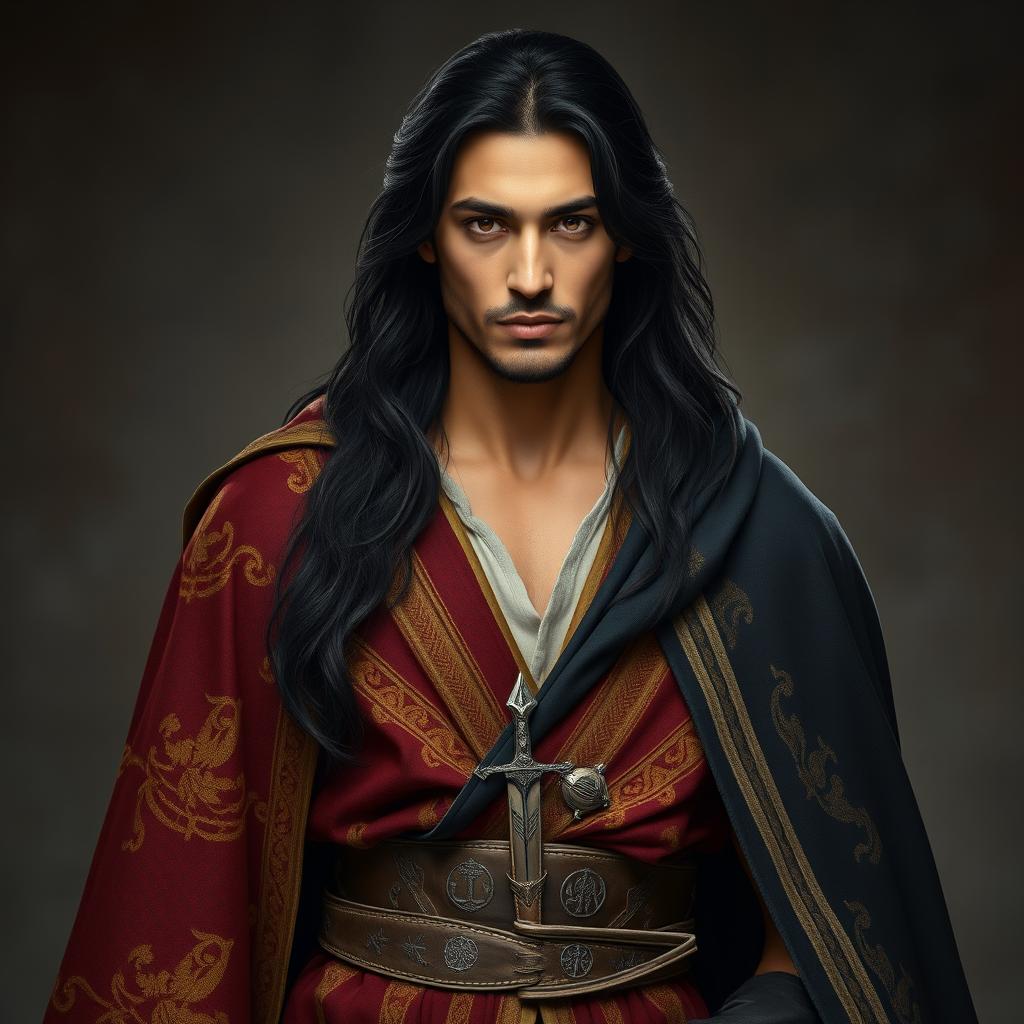 Imagine a Persian prince named Nauria, exuding a charismatic and mysterious aura