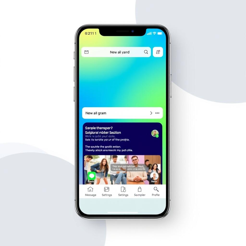 A modern and sleek mobile application interface design, showcasing a user-friendly layout