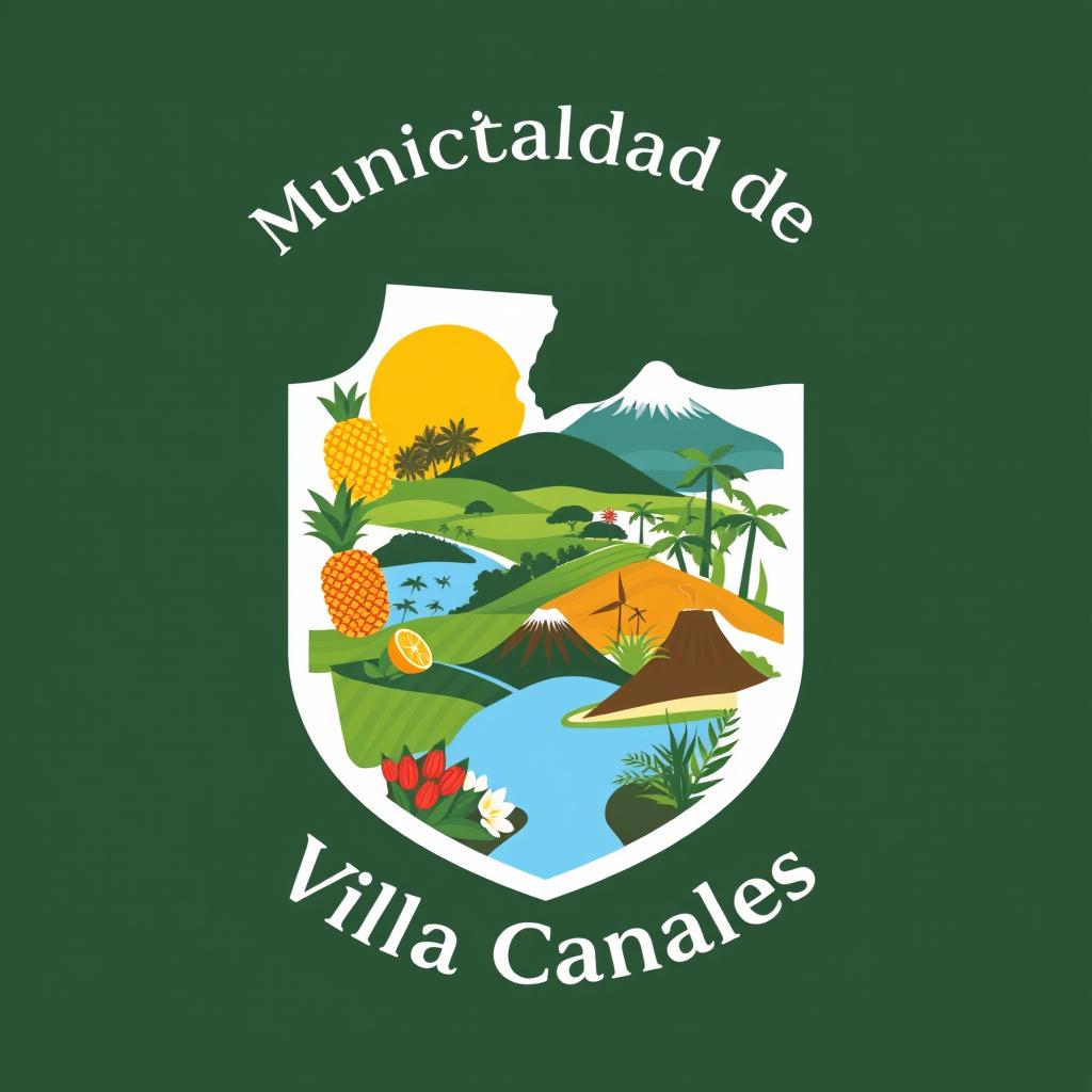 A logo featuring a shield design that incorporates the silhouette of the map provided in the reference photo