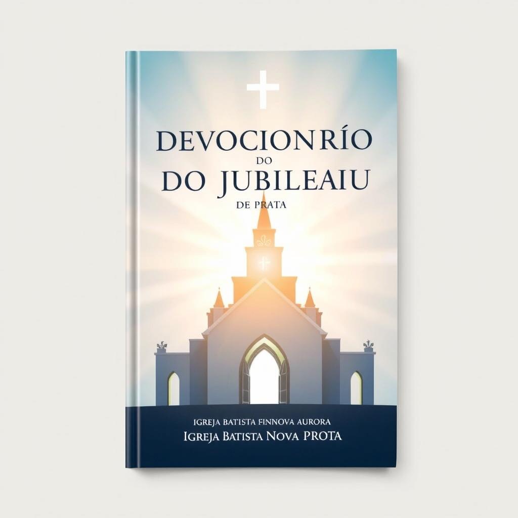 A beautifully designed book cover for the 'DEVOCIONÁRIO DO JUBILEU DE PRATA' featuring elegant typography for the title