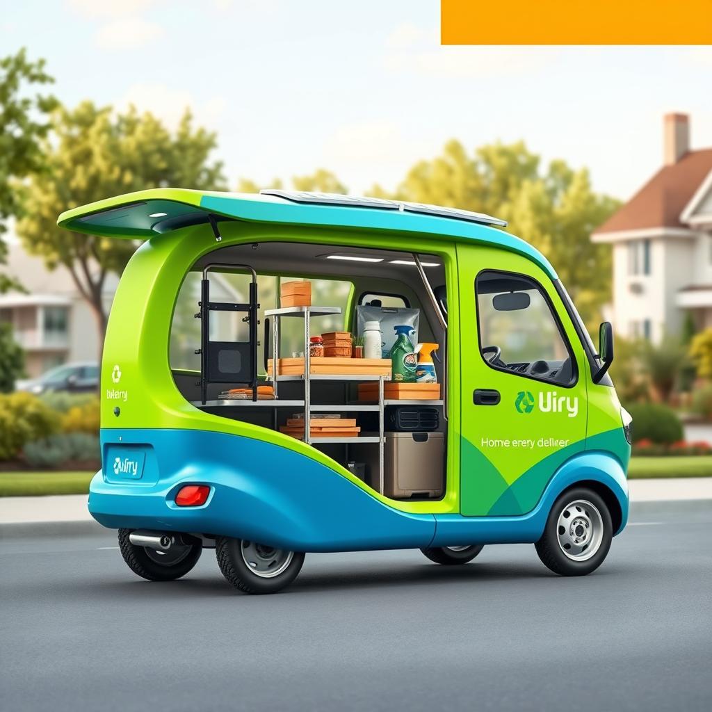 A modern and eco-friendly delivery vehicle design for home and DIY goods