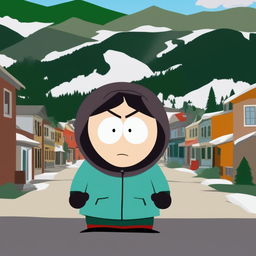 A high-definition, digital art image of Zed from 'South Park', rendered in the show's distinctive animation style