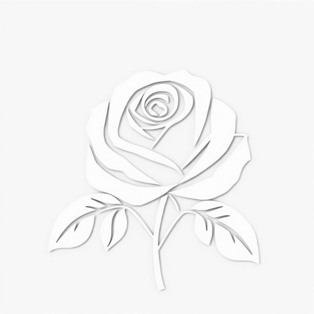A beautifully crafted rose stencil design, showcasing delicate curves and sharp edges, ideal for paper crafts or painting