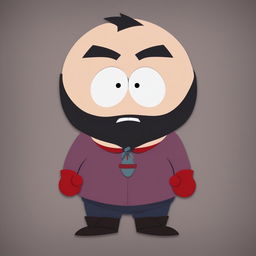 This is a high-definition, digital art image of Zed from 'League of Legends', reimagined in the distinctive animation style of 'South Park'