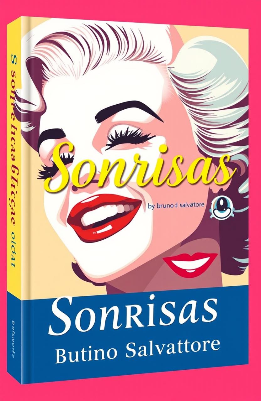 A beautifully artistic book cover design for "Sonrisas que transforman" by Bruno Salvattore, featuring stunning and elegant depictions of radiant smiles
