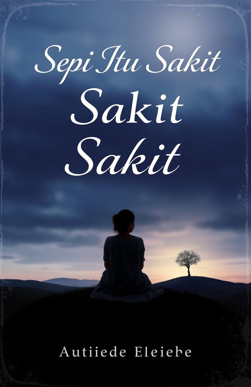 A book cover design for a novel titled 'Sepi Itu Sakit' (Loneliness Hurts), featuring a melancholic yet evocative scene