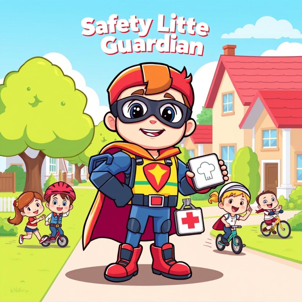 A cartoon-style illustration of a safety guardian character known as the 'Safety Little Guardian'