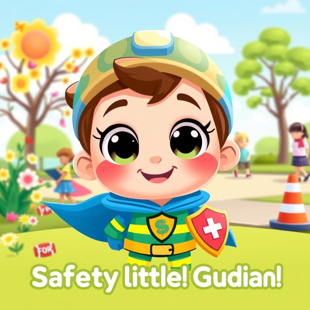 A cute cartoon-style character representing a 'Safety Little Guardian'