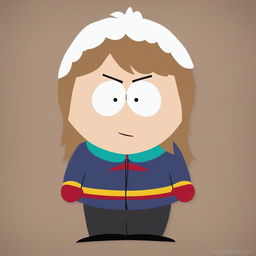 This is a high-quality digital art piece depicting actress Sydney Sweeney as a South Park character