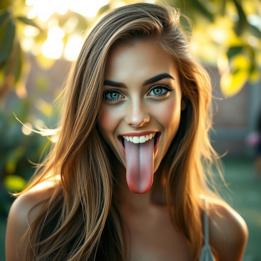 A realistic portrait of a beautiful young woman with long flowing hair, striking facial features, and vibrant eyes