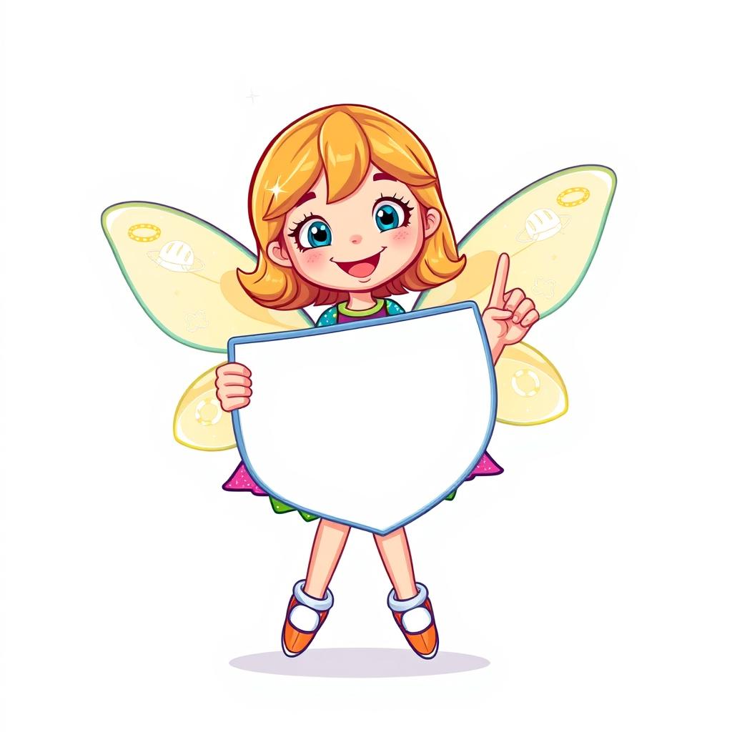 On a white background, a cartoon-style character of a 'Safety Little Guardian Fairy' is illustrated with one hand holding a shield and the other hand pointing at a speech bubble