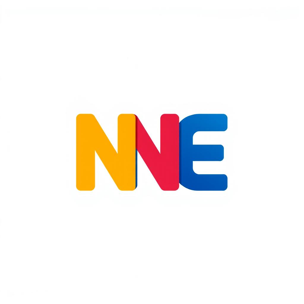 A logo design featuring stylized letters that are closely attached to each other, creating a seamless and unified appearance
