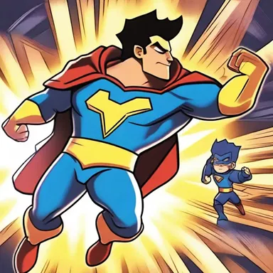 In the animated series, the superhero fights evil on his own with ane superpower.