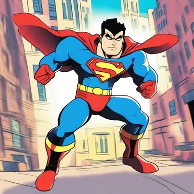 In the animated series, the superhero fights evil on his own with ane superpower.